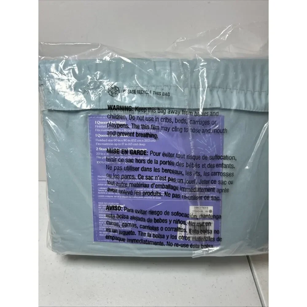 Wild Sage- Isla Solid - Queen Sheet Set -Strat Blue